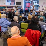 Detail from Crewe Library Winter Party by Mark Sheeky